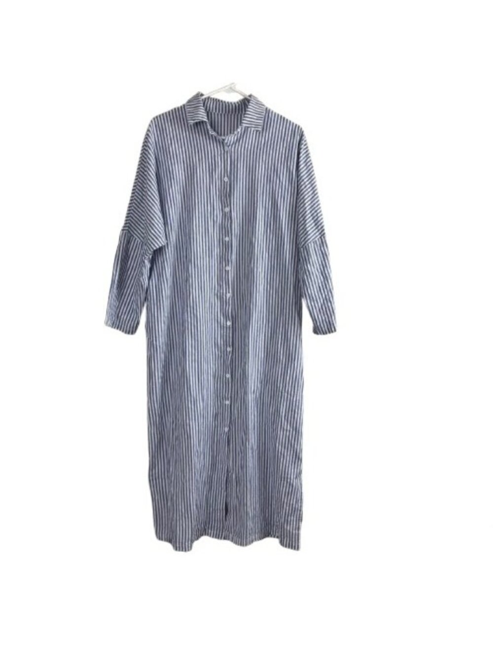 NEW Chou Yatou Striped Shirt Dress Sz S Coastal Resort Oversized